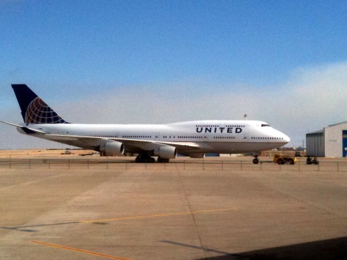 First United Airlines Boeing 747 in new United Airlines Livery. Click for Larger.