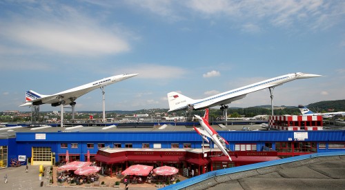 The Auto & Technik Museum in Sinsheim, Germany has both the Concorde and TU-144 on display. Click for larger. Photo by the Museum.