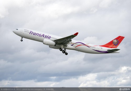 TransAsia Airways of Taiwan has taken delivery of the first of two A330-300s ordered from Airbus. Image from Airbus CLICK FOR LARGER. PRESS RELEASE