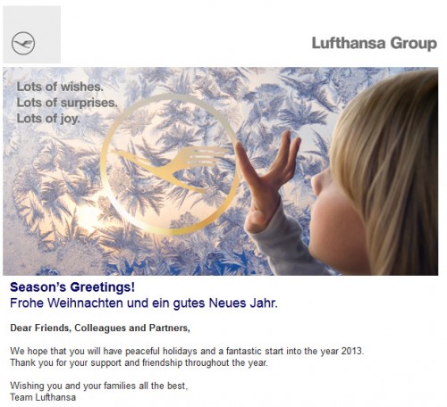 e-Holiday card sent by Lufthansa Airlines. Click for larger.