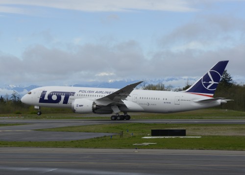 Image from Boeing, Press Release from LOT: Warsaw, June 28, 2013 — The fifth Boeing 787 Dreamliner long-haul aircraft has been introduced today into the booking system of LOT Polish Airlines. This means that from August, 10 the Polish national carrier will offer long-distance flights on the Dreamliners only. The fifth LOT"s Boeing 787 (SP-LRE) is currently scheduled to fly in to Warsaw at the end of July. Following the today"s introduction of this aircraft into the booking systems for the transatlantic routes, from August 10, the passengers will fly on long distances only with the world"s most modern aircrafts. This will be a symbolic turning point in the history of the Polish carrier when, after having served for 20 years in LOT Polish Airlines"s fleet, the Boeings" 767 are replaced with the state-of-the-art Boeing 787 Dreamliners.