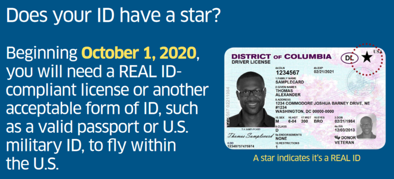 Real ID Poster for Washington D.C. – Image: TSA : AirlineReporter