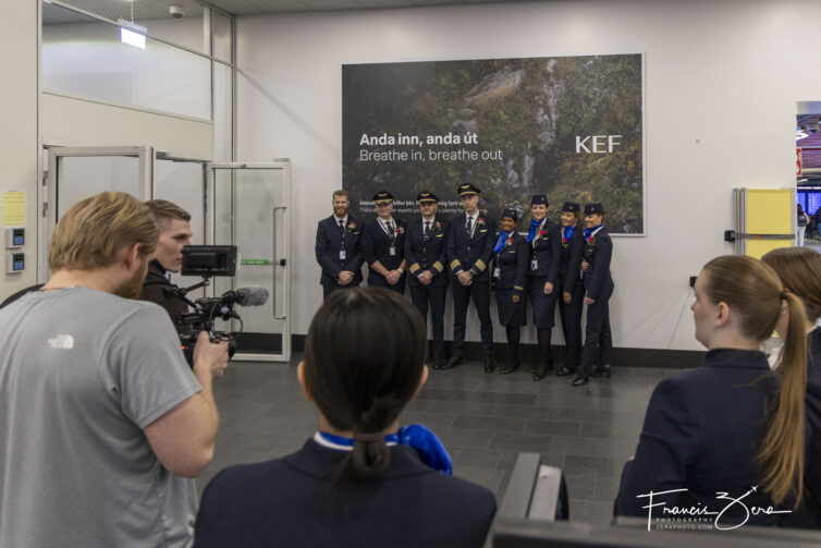 There was a small celebration at the departure gate at KEF, with both local and AvGeek reporters on hand